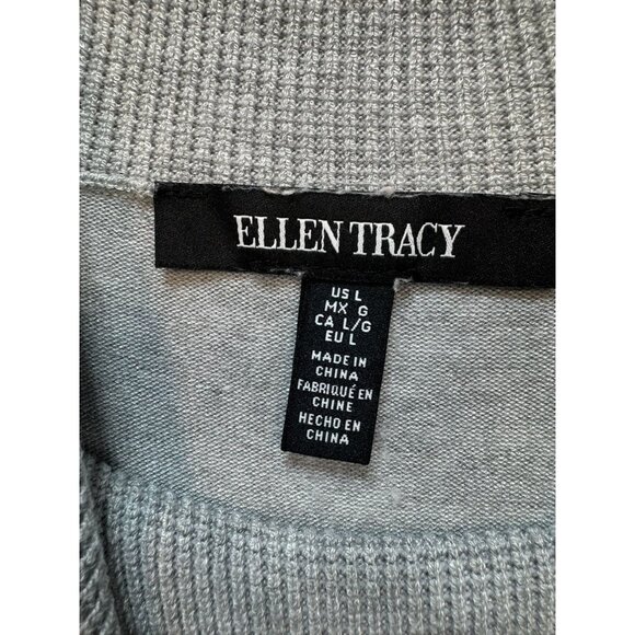 Ellen Tracy Womens Cowl Neck Long Sleeve Sweater Top Size L Grey Viscose Blend - Picture 3 of 12